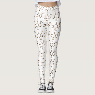 Chocolate Theobromine Molecular Chemical Formula Leggings