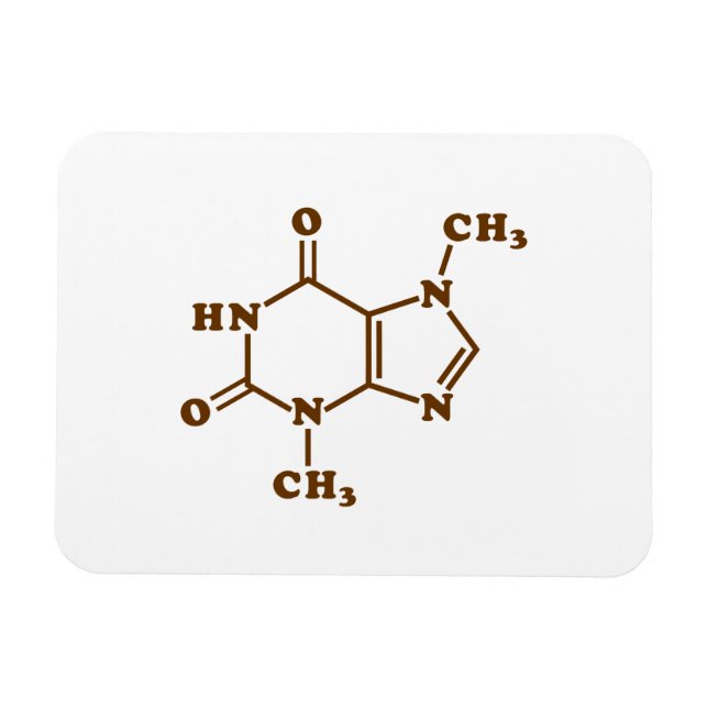 Chocolate Theobromine Molecular Chemical Formula Magnet (Horizontal)