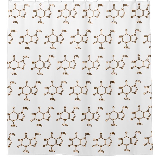 Chocolate Theobromine Molecular Chemical Formula Shower Curtain (Front)