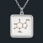 Chocolate Theobromine Molecular Chemical Formula Silver Plated Necklace<br><div class="desc">Chocolate Theobromine / Xantheose Molecule ~ Chemical Skeletal Structural Formula Organic Compound.

Globe Trotters specialises in idiosyncratic imagery from around the globe. Here you will find unique Greeting Cards,  Postcards,  Posters,  Mousepads and more.</div>