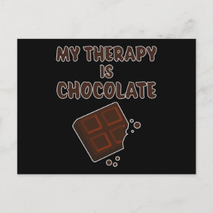 Chocolate Therapy funny saying chocolate gift Postcard