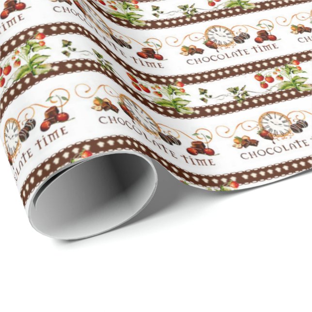 Chocolate Time Pattern Wrapping Paper (Roll Corner)