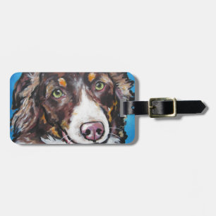 Chocolate Tri Australian Shepherd Luggage Tag