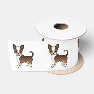 Chocolate Tricolor Smooth Coat Chihuahua Cute Dog Satin Ribbon