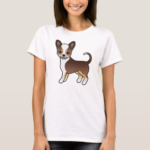 Chocolate Tricolor Smooth Coat Chihuahua Cute Dog T-Shirt