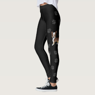 Chocolate Tricolor Smooth Coat Chihuahua & Paws Leggings