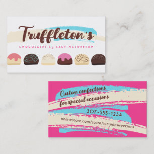 Chocolate truffles confections candy sweets business card