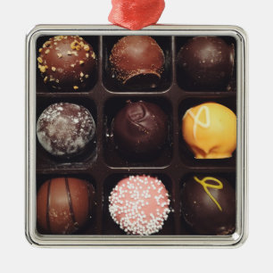 Chocolate Truffles Photo Metal Tree Decoration