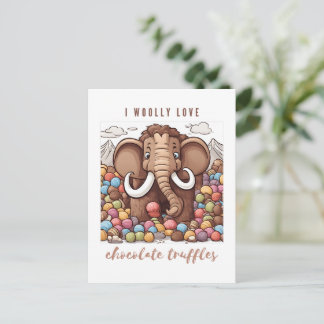 chocolate truffles woolly mammoth postcard