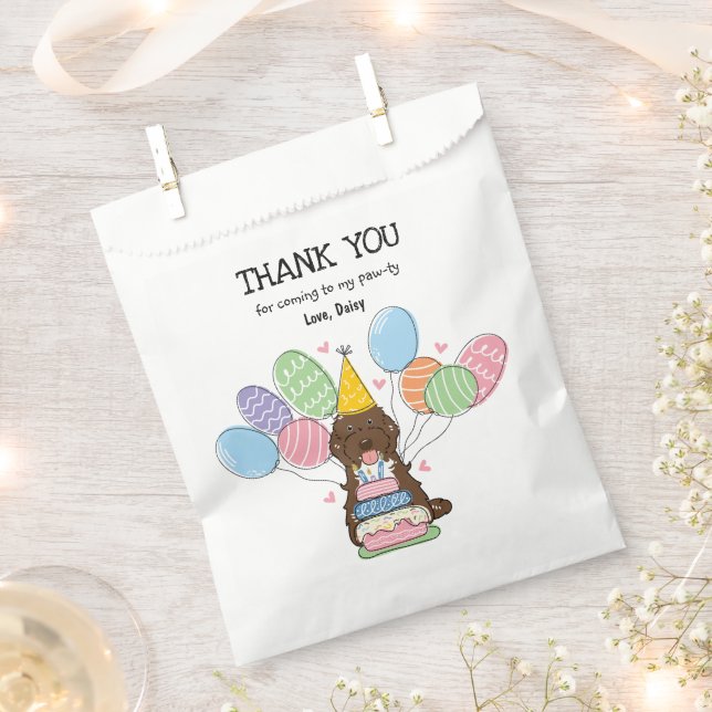 Chocolate Tuxedo Cockapoo Cavapoo Birthday Party  Favour Bags (Clipped)