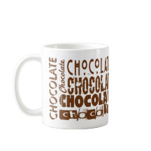 Chocolate Typography Art Coffee Mugs