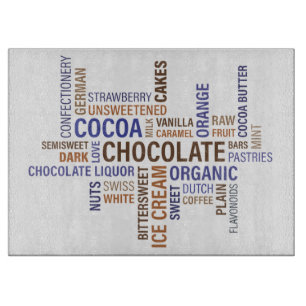 Chocolate Typography Cutting Board