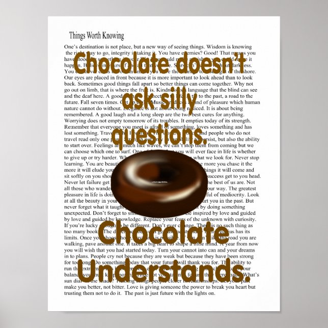 Chocolate understands poster (Front)