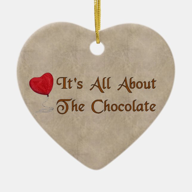 Chocolate Valentine Ceramic Tree Decoration (Front)