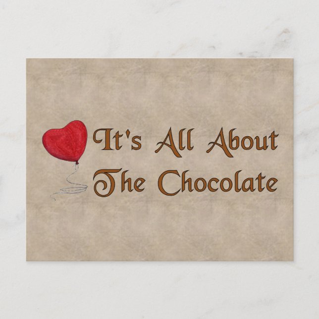 Chocolate Valentine Holiday Postcard (Front)