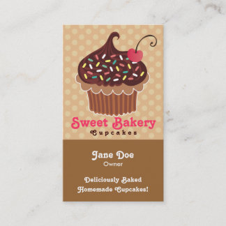 Chocolate & Vanilla Cupcake Business Cards