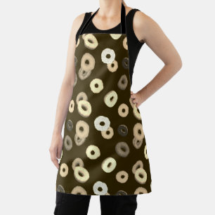 Chocolate vanilla doughnuts elegant pattern brown apron