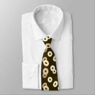 Chocolate vanilla doughnuts elegant pattern brown tie