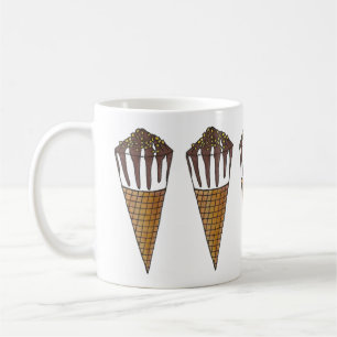 Chocolate Vanilla Ice Cream Nutty Nuts Buddy Cone Coffee Mug