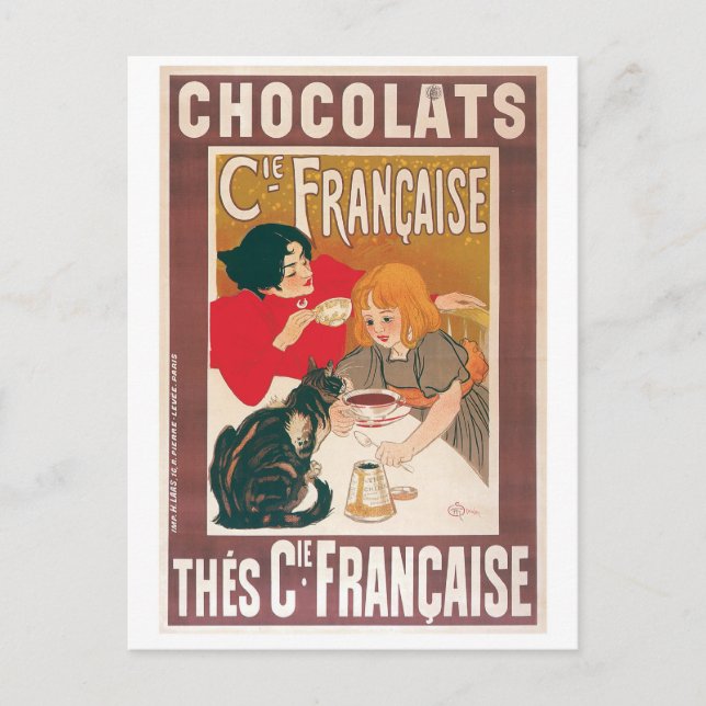 Chocolate ~ Vintage Hot Chocolate Drink Ad Postcard (Front)