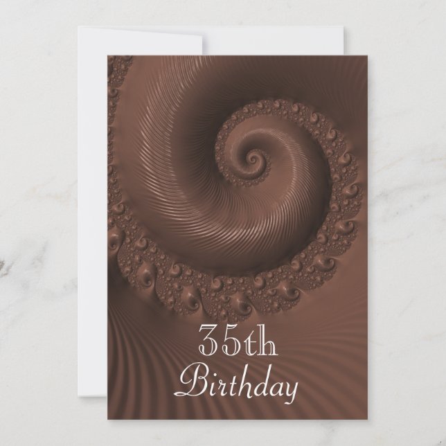 Chocolate Waves And Swirls 35th Birthday Invitation (Front)