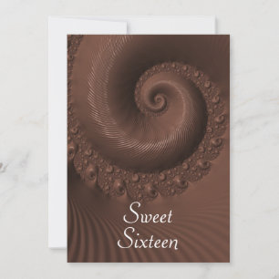 Chocolate Waves And Swirls Sweet Sixteen Invitation