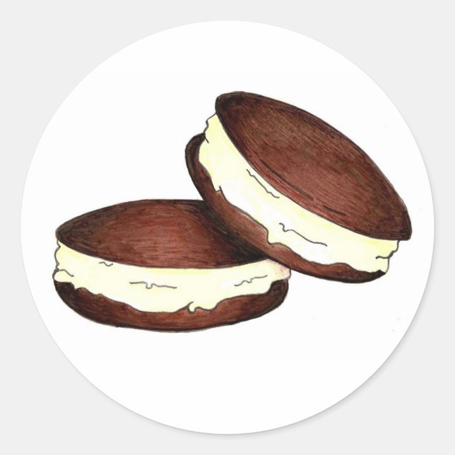 Chocolate Whoopie Pie PA Dutch Dessert Foodie Classic Round Sticker (Front)