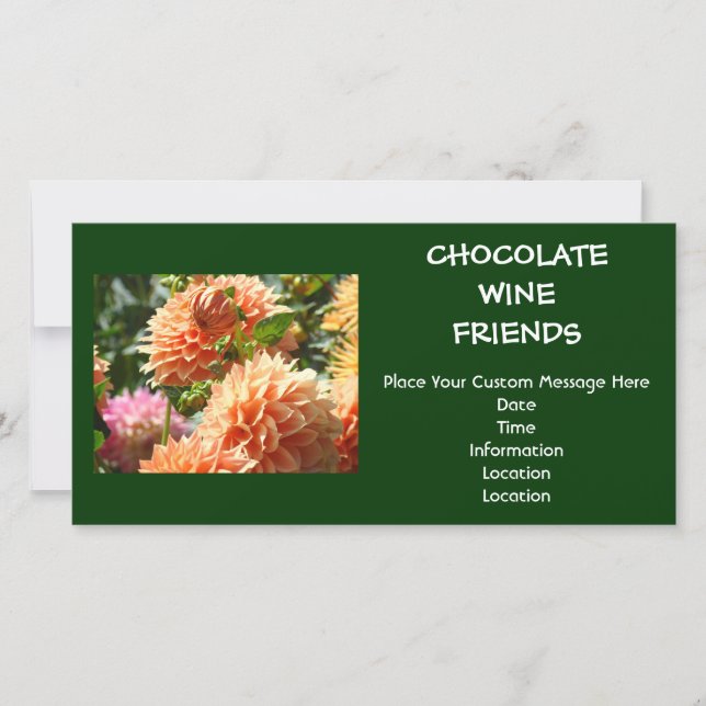 Chocolate Wine Friends Event Invitations custom (Front)