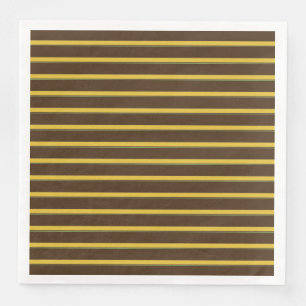 Chocolate With Gold And Green Pinstripe Napkin