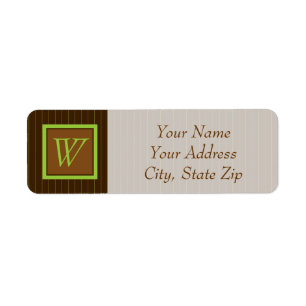 Chocolate with Lime Pinstripes Address Label