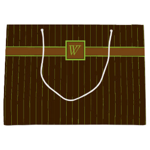 Chocolate with Lime Pinstripes Gift Bag