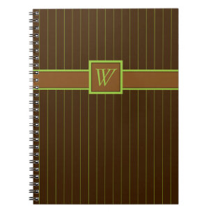 Chocolate with Lime Pinstripes Notebook