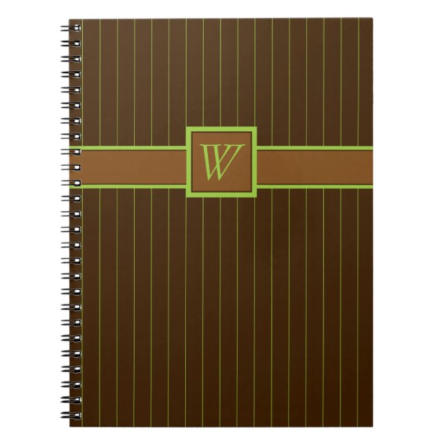 Chocolate with Lime Pinstripes Notebook (Front)