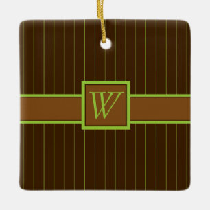 Chocolate with Lime Pinstripes Ornament