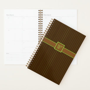 Chocolate with Lime Pinstripes Planner