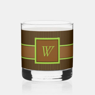 Chocolate with Lime Pinstripes Whiskey Glass