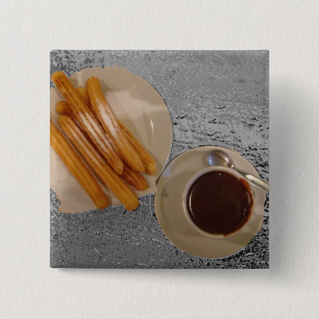 Chocolate y Churros 15 Cm Square Badge (Front)