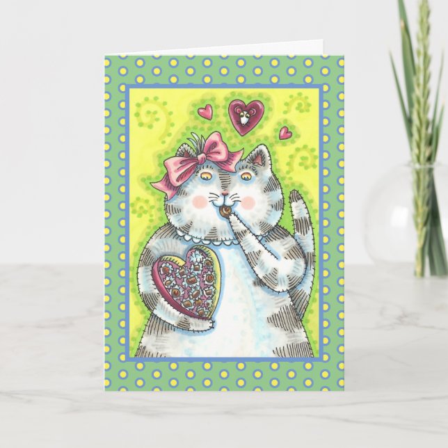 CHOCOLATES FROM KITTEN'S SECRET ADMIRER, VALENTINE HOLIDAY CARD (Front)