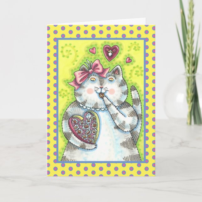 CHOCOLATES FROM KITTEN'S SECRET ADMIRER, VALENTINE HOLIDAY CARD (Front)