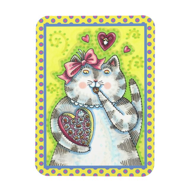 CHOCOLATES FROM KITTEN'S SECRET ADMIRER, VALENTINE MAGNET (Vertical)