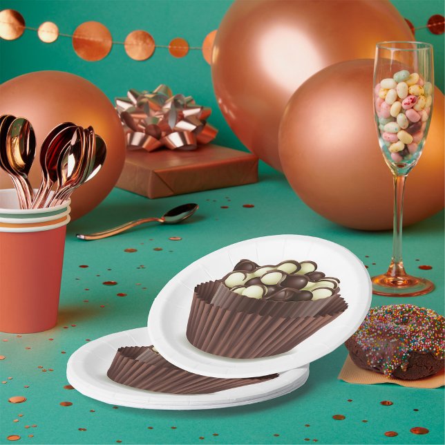 Chocolates in a Chocolate Cup Paper Plate (Creator Uploaded)