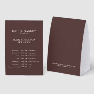 ChocolateWedding Hair Makeup Timeline Bridal Party
