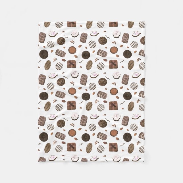 Chocolatier Chocolate Candies Fleece Blanket (Front)