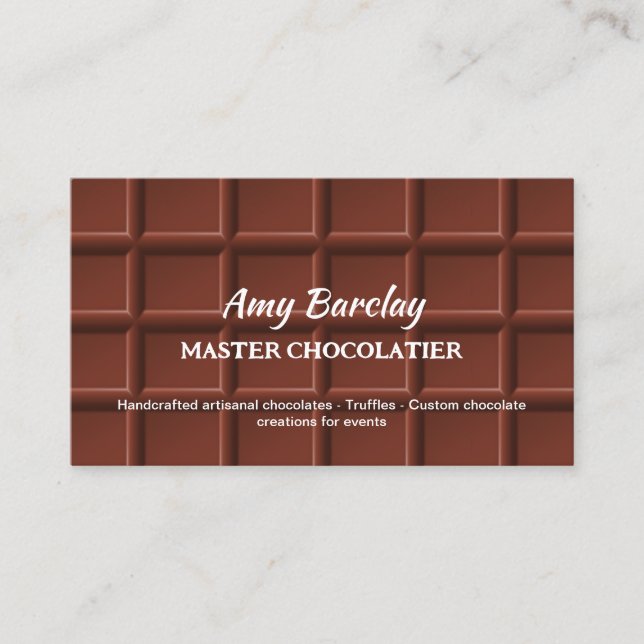 Chocolatier Custom QR Business Card (Front)