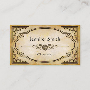 Chocolatier - Elegant Vintage Antique Business Card