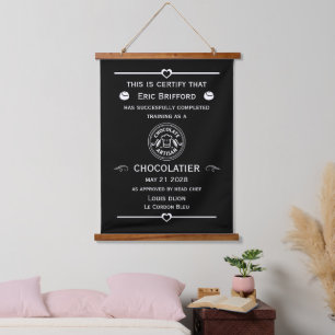 Chocolatier Maker Certificate Hanging Tapestry