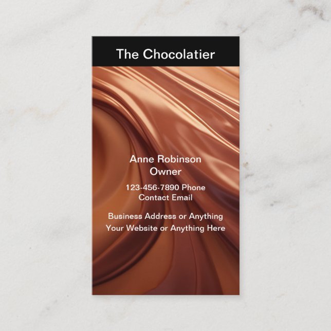 Chocolatier Theme Business Cards Vertical (Front)