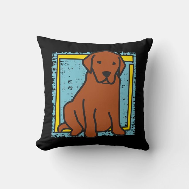 Chocolet Labrador Retriever Throw Pillow (Front)