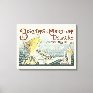 Chocoloate Art Nouveau Woman Canvas Print