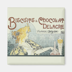 Chocoloate Art Nouveau Woman Magnet